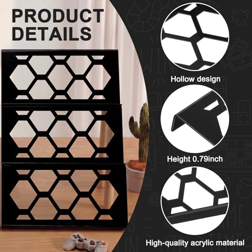 Yalikop 24 Pcs Trading Card Risers for Display Case Acrylic Modular Display Risers for Cardshow Vendor Sport Card Board Game (Large Honeycomb) - style: Large Honeycomb