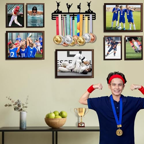 Resama Medal Hanger Holder Display Wall Rack Frame Shelf-Medal Hanger Awards Ribbon Soccer,Gymnastics,Holder Display Rack for 60 Medals - color: Gymnastic