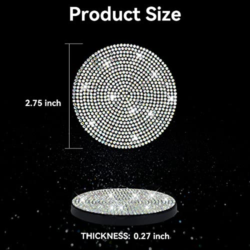 SINGARO Bling Cup Holder Coasters for Car, 2PCS Universal Non-Slip Cup Holder, Embedded Decorative Coasters, Shiny Crystal Car Interior Accessories Gifts for Women (AB-Color) - color: Ab-color, size: 2PCS
