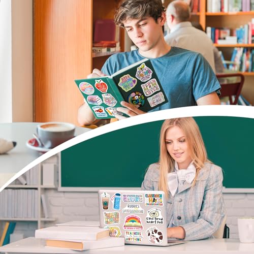 SigyoJeom 200PCS Funny Teacher Stickers, Waterproof Educator Quote Vinyl Stickers for Laptop Water Bottle Planner Journal, Teacher Appreciation Gifts Bulk for Adults Coworkers