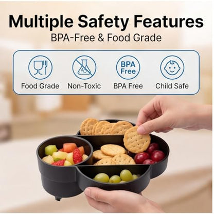 2PCS Toddler Car Seat Snack Tray, Detachable Cup Holder Replacement Compatible with Safety 1st EverFit & Grow and Go Car Seat, Anti-Slip Food Storage Tray, BPA-Free, Anti-Slip Car Seat Accessory