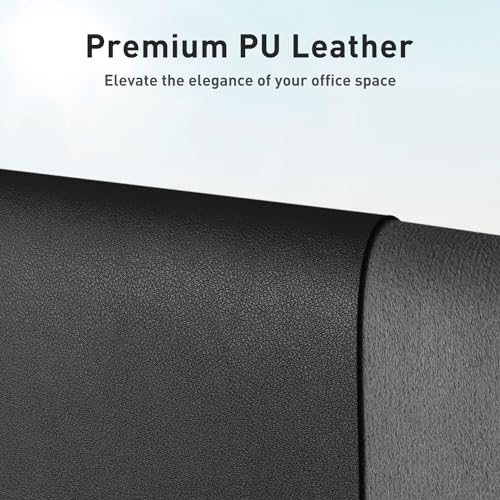 Aothia Leather Office Desk Pad Protector, Non-Slip PU Leather Desk Blotter, Waterproof Laptop Writing Mouse Pad for Office and Home, Black, 31.5" x 15.7" - color: Black, size: 31.5" x 15.7"