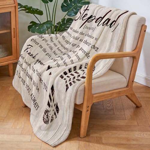 Step Dad Gifts, Soft Flannel Stepdad Blanket, Fathers Day Christmas Birthday Gifts for Stepdad Bonus Dad Step Father Present - 50’’ x 60’’ - color: Step Dad