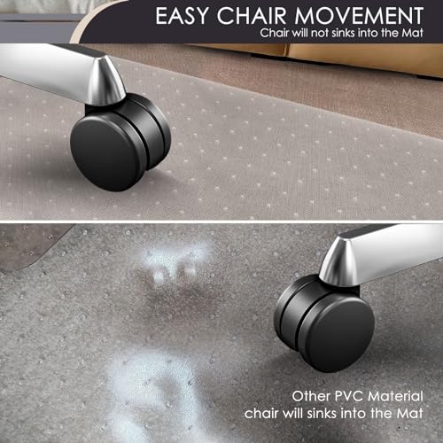 Kuyal Office Chair Mat for Carpet, 32‘’x48‘’ Clear Heavy Duty Computer Chair Mat, Under Desk Protector Carpeted Floors Mat, Easy Chair Movement,Ship Flat - size: 32" X 48"