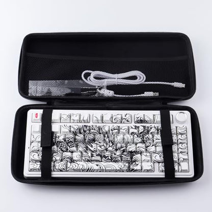 Hyekit 75% Keyboard Case, Hard Shell Travel Carrying Bag for 84 Key Magnetic Mechanical Gaming Keyboard, Compatible with Aula F75, Womier S-K80, Keychron K2, Redragon K673, RK R65 (Extra Space)