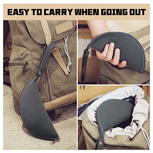 2 in 1 Convertible Round Travel Mouse Pad Mat and Case with Zipper Pouch for Outdoor Business Trip