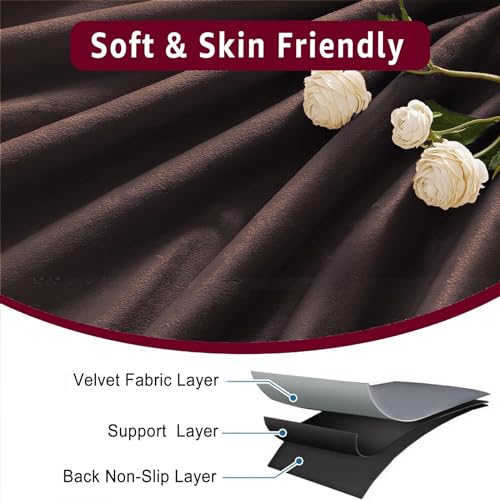 Recliner Headrest Covers Protector,Non Slip Soft Velvet Recliner Sofa Headrest Covers for Recliner Chair,Recliner Couch Headrest Protector for Armchair,Sofa,Theater Seat 17x27, Chocolate - color: Velvet Chocolate