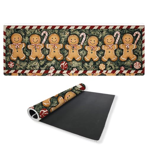 Christmas Desk Mat Gaming Large Mouse Pad Gingerbread Candy Forest Stripe Mousepad Computer Keyboard Pad Mouse Mat Laptop Mat 31.5 x 11.8 Mouse Pads for Desk Home Office Gaming - color: Christmas, size: 31.5" x 31.5"