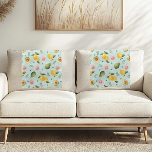 Avocado Lemon Sofa Headrest Covers Recliner Headrest Protector Cover Fade Resistant Headrests Covers Non Slip Slipcovers Couch Furniture Protector for Living Room - color: Avocado Lemon