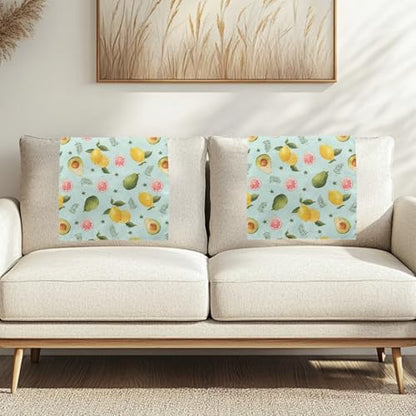 Avocado Lemon Sofa Headrest Covers Recliner Headrest Protector Cover Fade Resistant Headrests Covers Non Slip Slipcovers Couch Furniture Protector for Living Room - color: Avocado Lemon
