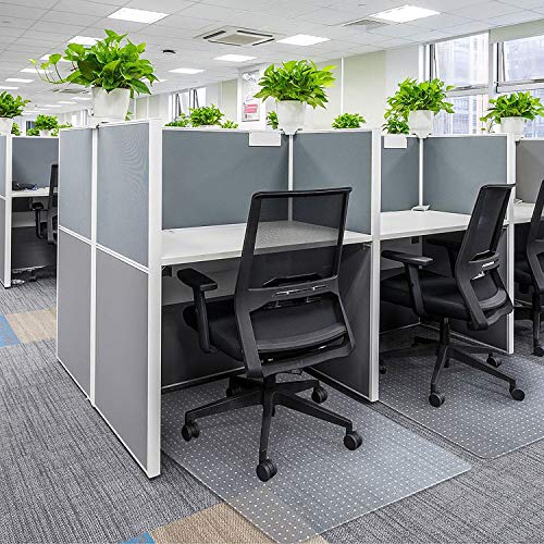 Azadx Clear Office Chair Mat for Low, Standard and No Pile Carpeted Floors, Plastic Computer Desk Chair Mat on Carpet for Easy Rolling, Durable Carpet Protector Mat (36 x 48'' Rectangle) - size: 36" x 48'' For Carpet