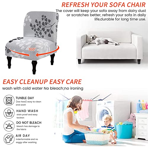 Eco-Ancheng Chair Slipcover, Removable Armless Accent Chair Cover, Polyester and Spandex, Print, Modern, Durable, Machine Washable, Chair Slipcover for Living Dining Room Hotel - color: A2