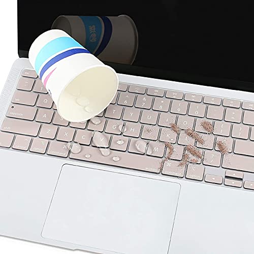 MOSISO Keyboard Cover Compatible with MacBook Air 13 inch 2022 2021 2020 Release A2337 M1 A2179 Retina Display with Touch ID Backlit Magic Keyboard, Waterproof Protective Silicone Skin, Rock Gray - color: Rock Gray