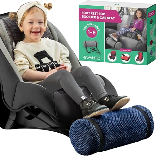 Car Seat Foot Rest for Kids | Car Seat Accessories | Leg Rest for Car Seat Kids | Car Foot Rest with Extra Long Straps Adjusts to Any Carseat Or Toodlers Booster Seat Navy by SWANOO - color: Navy