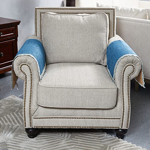 MINJIATEX Couch arm Covers,Non-Slip lace Sofa arm Cover Set of 2 Washable Sofa armrests Covers for Living Room Recliner Chair arm Cover Protectors for Leather Sofa armrest slipcover - color: Gydf-navy Blue