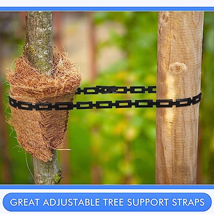Wesiti 300 ft Plastic Chain Lock Tree Tie 1/2 Inch Wide Adjustable Tree Support Straps Plant String Swing Strap Flexible Reusable Ties for Staking for Garden Accessories - size: 300 ft