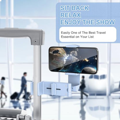 Perilogics Airplane Phone Holder Mount Universal in Flight Hands Free Viewing with Multi-Directional Dual 360 Degree Rotation (Blue) - color: Blue