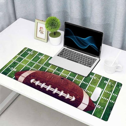 Gaming Mouse Pad Large, Keyboard Mouse Mat Desk Pad, Non-Slip Rubber Base with Stitched Edges Mousepad, 31.5X15.7 inch American Football Field and Ball - color: American Football Field and Ball, size: 31.5L x 15.7W inches