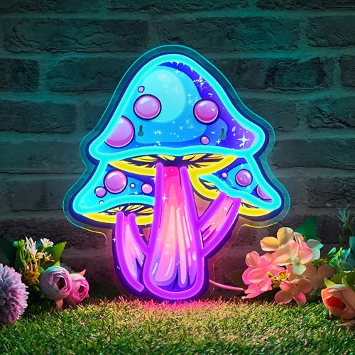 Mushroom Neon Sign Dimmable Mushroom Neon Light for Wall Decor, Mushroom Led Sign for Bedroom, Game Room, Man Cave, Kids Room Decor - color: Mushroom