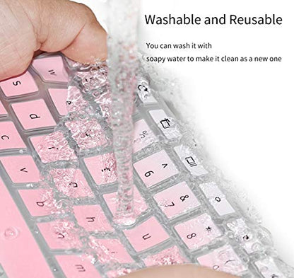 Keyboard Cover Skin for Lenovo Chromebook Flex 3 11"/IdeaPad 3 Chromebook 11.6 / Spin X360 Chromebook/Chromebook Flex 5 5i 13 / Chromebook C330 C340 100e 300e 500e 11.6, Ombre Pink - color: Ombre Pink