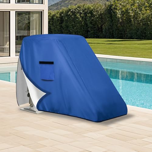 Pool Lift Chair Protective Cover,Heavy Duty 600D Outdoor Waterproof Swimming Pool Lift Chair Cover for Aqua Creek Series,Blue - color: Blue, size: 44"Lx28"Wx48"H