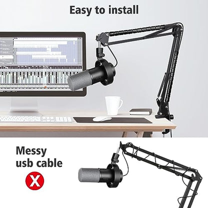SUNMON Boom Arm for Fifine K688 Mic with 3/8" to 5/8" Adapter and Cable Sleeve - color: Fifine K688 Boom Arm with Cable Sleeve