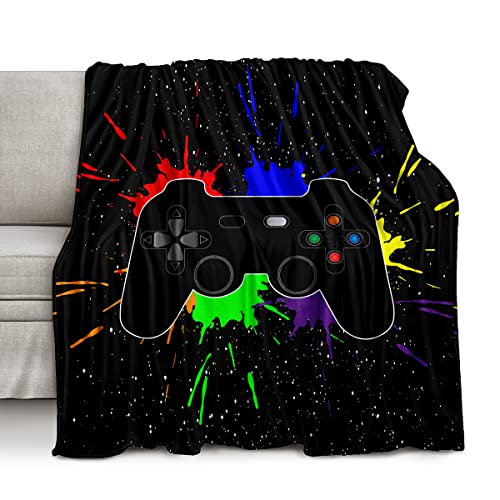 lirs Bedding Gaming Throw Blanket 80" x 60’’ Super Soft, Fleece, Gamer Gift for Couch Sofa for for Kids Boys Teens Video Game (MT-A01, 80’’x60) - color: Mt-a01, size: 80’’x60"