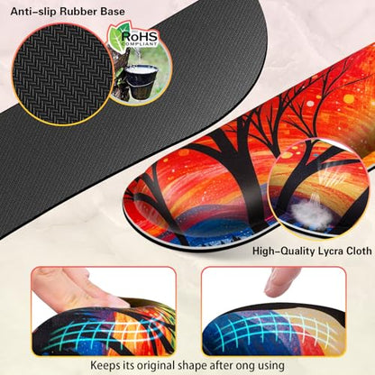 Canjoy Cute Black Cats Anime Mouse Pad Set, 4-in-1 Kawaii Large Mouse Pad + Keyboard Wrist Rest Support+ Coaster, (35.4×15.7 in) Extended Desk Pad Memory Foam Non-Slip Desk Mat for Home Office - color: Rainbow Cats