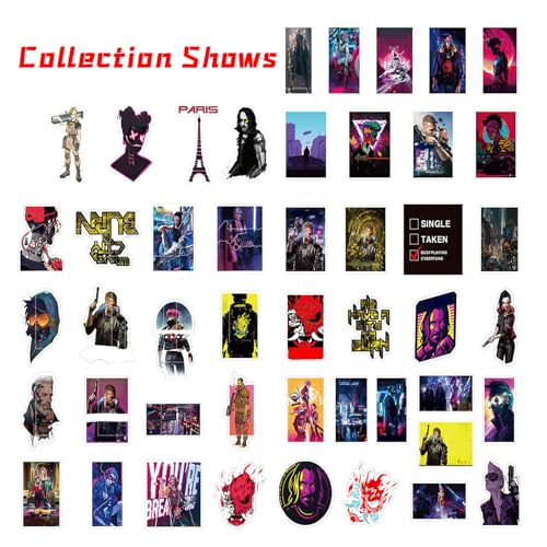 Pounchi City Game Stickers (100 Pcs with Keychain Pendant) | Video Game PVC Sticker, Gifts for Laptop Water Bottle Skateboard Party Supplies Decorations Teens Kids