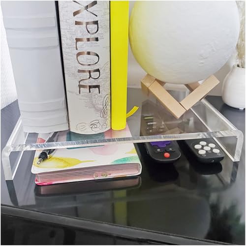 Plymor Clear Acrylic Rectangular Display Riser, 2" H x 12" W x 8" D (3/8" thick) - size: 2" x 12" x 8"