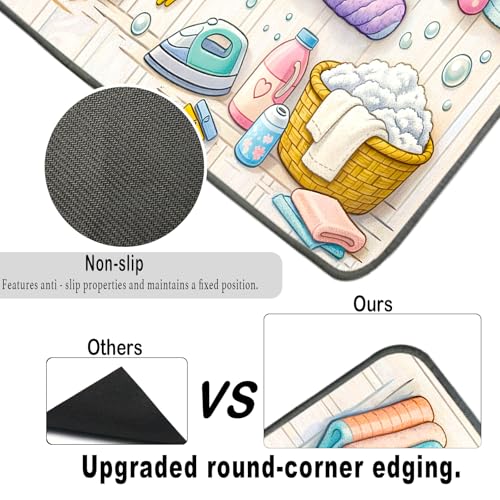 Nuxovilar Colorful Yarn "HOME" Laundry Dryer Cover for the Top, Non-slip Washer & Dryer Protector, 23.62"x19.68" Dust-proof Washing Machine Mat, Diatom Mud Polyester Top Pad for Laundry Room - color: YMi10314