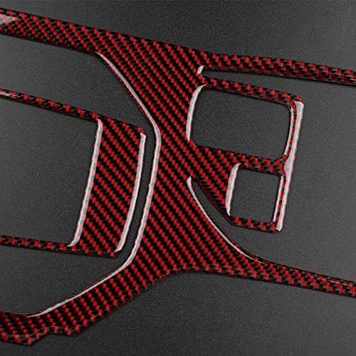 AIRSPEED Carbon Fiber Car Gear Shift Panel Cover Center Console External Frame Sticker Interior Trim for Subaru Impreza 2017-2019 Crosstrek 2018-2021 Accessories (Black with Red) - color: External Frame Cover-Black with Red