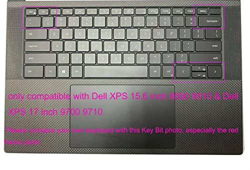 Keyboard Skin Compatible with 2020 Dell XPS 13 9300 9310 13.4 inch Laptop, Dell XPS 15 15.6” 9500 9510 9520 9530 & Dell XPS 17 inch 9700 9710 9720 9730, Dell Precision 5760 5770 5560 5560 (Mint) - color: Mint