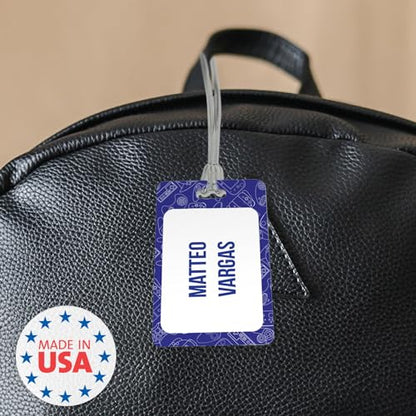 Personalized Gamer Luggage Tag / 2.75" x 4" Custom Blue Video Game Bag Tag/Double Sided Durable Plastic Luggage Tag with Plastic Strap/Made in The USA - style: Gamer