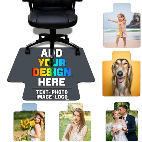 Custom Gaming Chair Mat, Personalized Office Chair Mats with Your Text Photo Image Logo, Customized Desk Chair Mats 30 x 48 in, Multi-Purpose Chair Carpet for Office Home, Darkgray - color: Darkgray, size: 30"x 48"