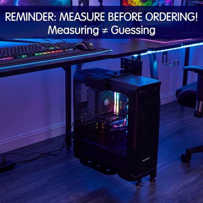 Relaxweex Under Desk PC Mount for Standing Desk Fits 65mm×45mm Legs PC Under Desks Mount 50lb Capacity Computer Holder Under Table Adjustable Computer Holders Clamp on Leg Holder, with Non Slip Pads - size: 9.84 X 7.87 X 1.97 Inches