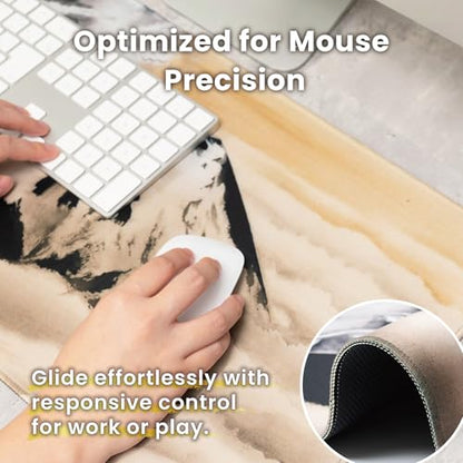 BELLEMOND Japanese Art Desk Mat | Large 31.5x11.8in Anime Mouse Pad for Keyboard & Mouse | Non-Slip Base, Water-Repellent | Original Japanese Design | Guardian of Fuji - color: Guardian of Fuji