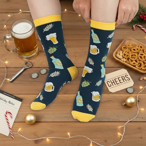 ZAGKOO Funny Socks for Men, Women - Stocking Stuffers for Men - color: Beer