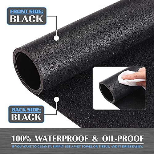 K KNODEL Large Office Leather Desk Mat, Mouse and Keyboard Pad, Computer and Laptop Mat, Desktop Protector and Cover, Writing Pad and Blotter (31.5"x15.7", Black) - color: Black, size: 31.5" x 15.7"