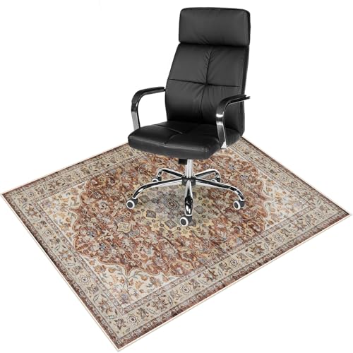Anidaroel 48"x60" Office Chair Mat for Hardwood Floor, Desk Chair Mat Rug for Rolling Chairs - color: Brown-1, size: 48"x60"