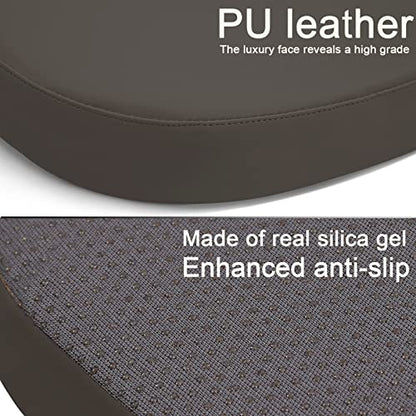 BUYUE Enhanced Anti-Slip Magnetic Bar Stool Cushion 1 Piece, Luxury PU Leather Waterproof Small Seat Cushion for Café Bistro Stackable Metal Stool (Square, Brown, 1) - color: Brown, style: Square-1 Pcs