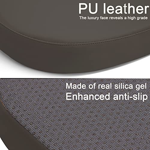 BUYUE 14" Metal Chair Cushion with Magnetic 1 Piece, Luxury PU Leather Waterproof Anti-Slip Seat Pad for Kitchen Cafe Dining Bistro Stackable Chairs (U-Shape, Brown, 1) - color: Brown, style: U-shape-1 Pcs