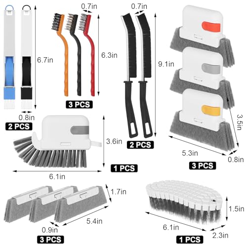 15 Pcs Window Groove Cleaning Brush Tool, Door Window Track Cleaner Groove Gap Cleaning Tools Crevice Cleaning Brush Gap Scrub Brush for Shutter Sliding Door Keyboard Tile Lines Sill Car Vents