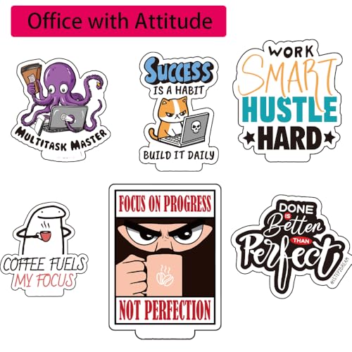1step2dream Funny Office Stickers Motivational - Decals for Coworkers, Office Workers & Corporate Professionals - Waterproof Vinyl Laptop, Journal, Phone Decals