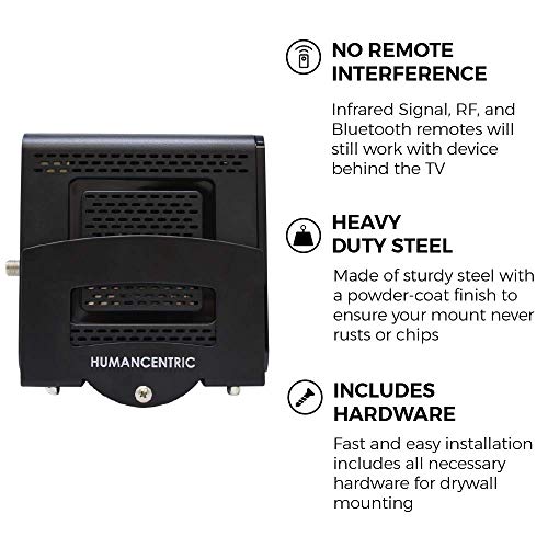 HumanCentric Cable Box and Modem Mount, Adjustable Wall Mount for Small and Wide Devices, Cable Boxes, Modems, DVD Players, Streaming Media Devices, Mount on The Wall Behind TV, Hardware Included - size: Small and Wide