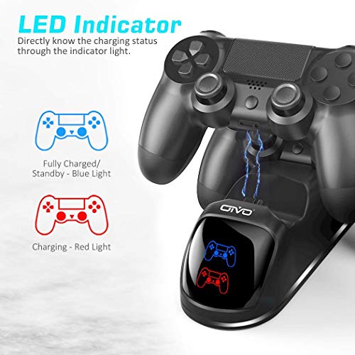 OIVO PS4 Controller Charger Dock Station, 1.8Hrs PS4 Controller Charging Dock, Charging Station Replacement for PlayStation 4 Dualshock 4 Charger - color: Black, size: 8.12inch - PS4