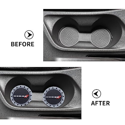 Car Cup Coaster, 2PCS Universal Non-Slip Cup Holders, Compatible with Dodge Challenger Series Car Cup Holder Coasters，Car Drink Coaster Holder Accessory, Black - color: Hs22 Black