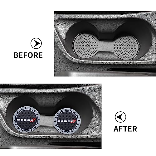 Car Cup Coaster, 2PCS Universal Non-Slip Cup Holders, Compatible with Dodge Challenger Series Car Cup Holder Coasters，Car Drink Coaster Holder Accessory, Black - color: Hs22 Black