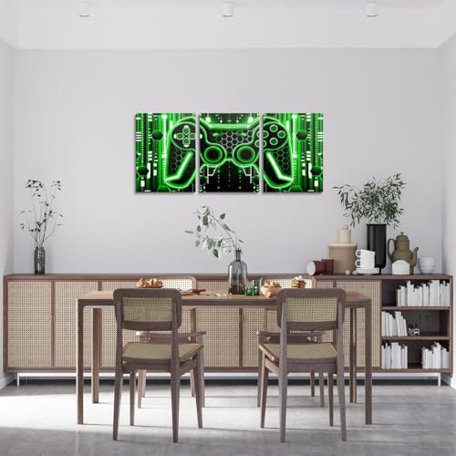 Feelyou Kids Gamer Picture Wall Decor Honeycomb Gaming Canvas Wall Art for Living Room Bedroom Boys Girls Gamepad Wall Painting Posters Game Console Controller Bathroom Wall Art 12"x16"x 3Pcs - color: Multi A10