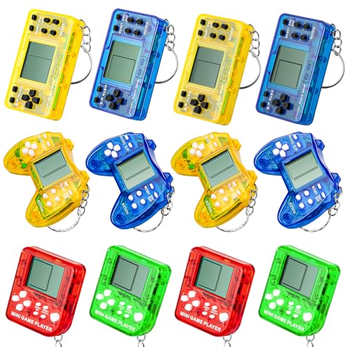 Mini Video Game Keychain Party Favors - 6Pcs Retro and Cute Games Keychain for Kids Themed Party Celebrations
